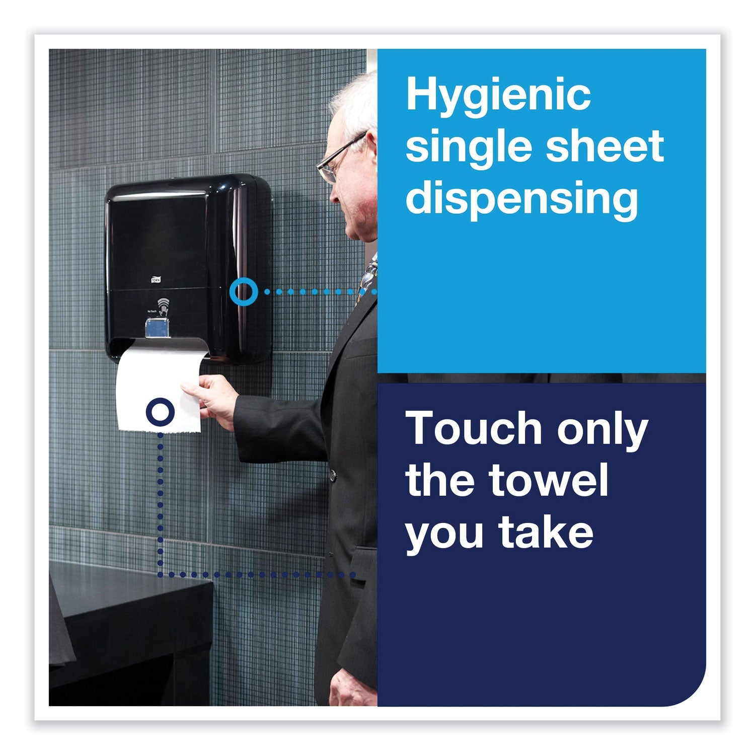 Tork® Elevation Matic Hand Towel Dispenser With Intuition Sensor, 13 X 8 X 14.5, Black