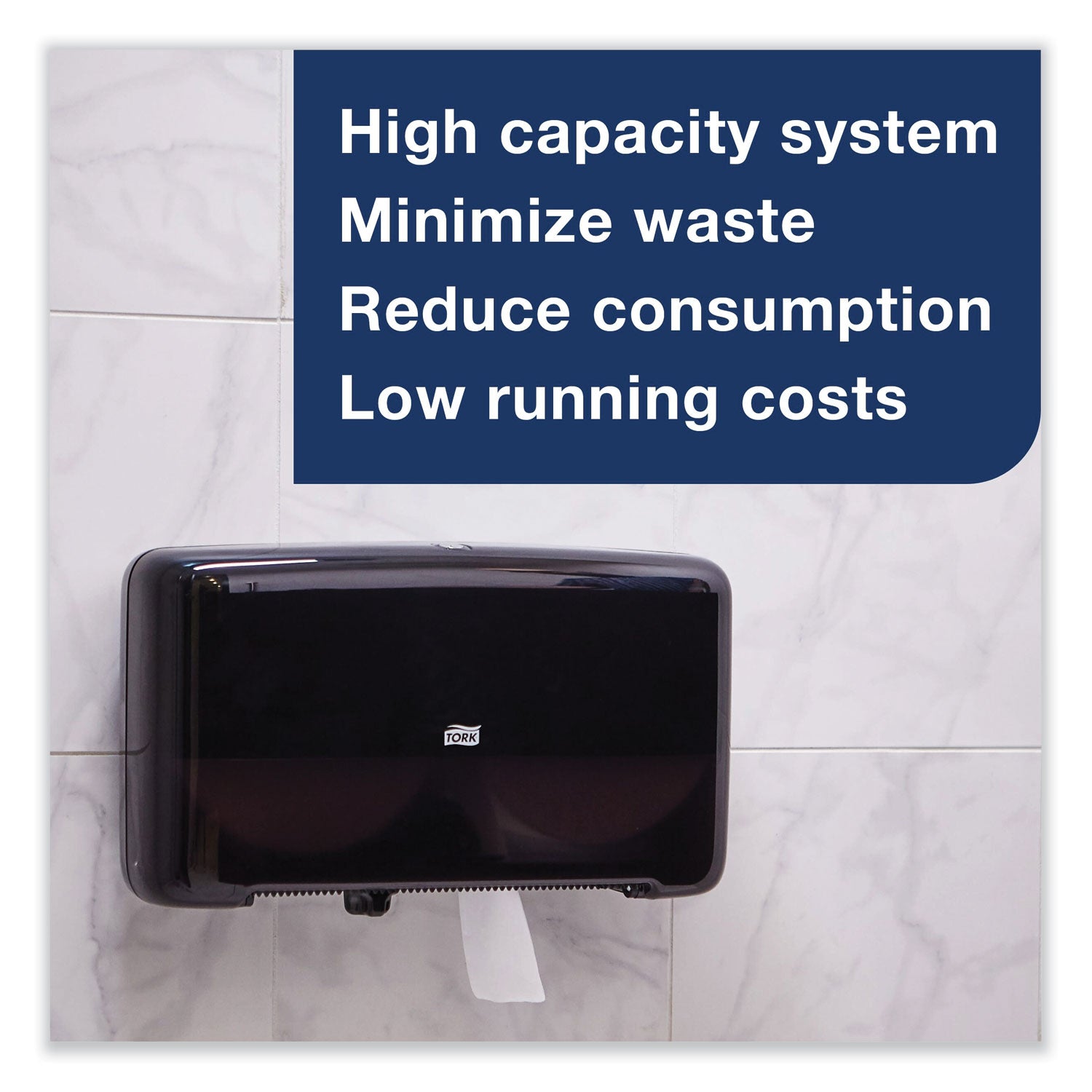Tork® Elevation Bath Tissue Mini-Jumbo Roll Twin Dispenser, 17 x 5.69 x 10.13, Black