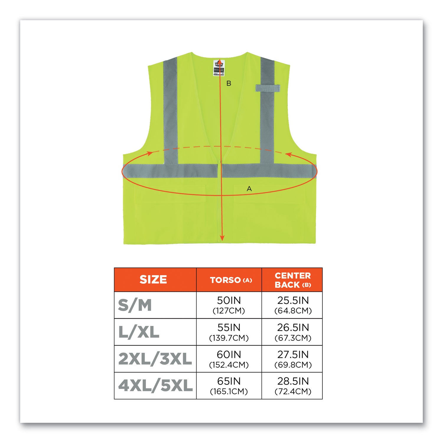 ergodyne® GloWear 8225Z Class 2 Standard Solid Vest, Polyester, Lime, Large/X-Large