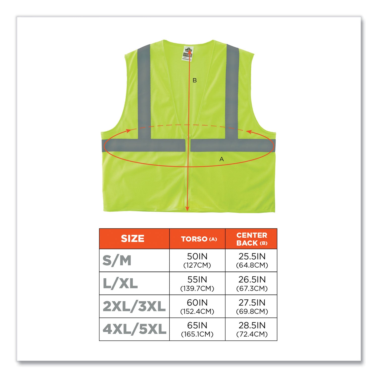 ergodyne® GloWear 8205Z Class 2 Super Economy Mesh Vest, Polyester, Lime, Large/X-Large