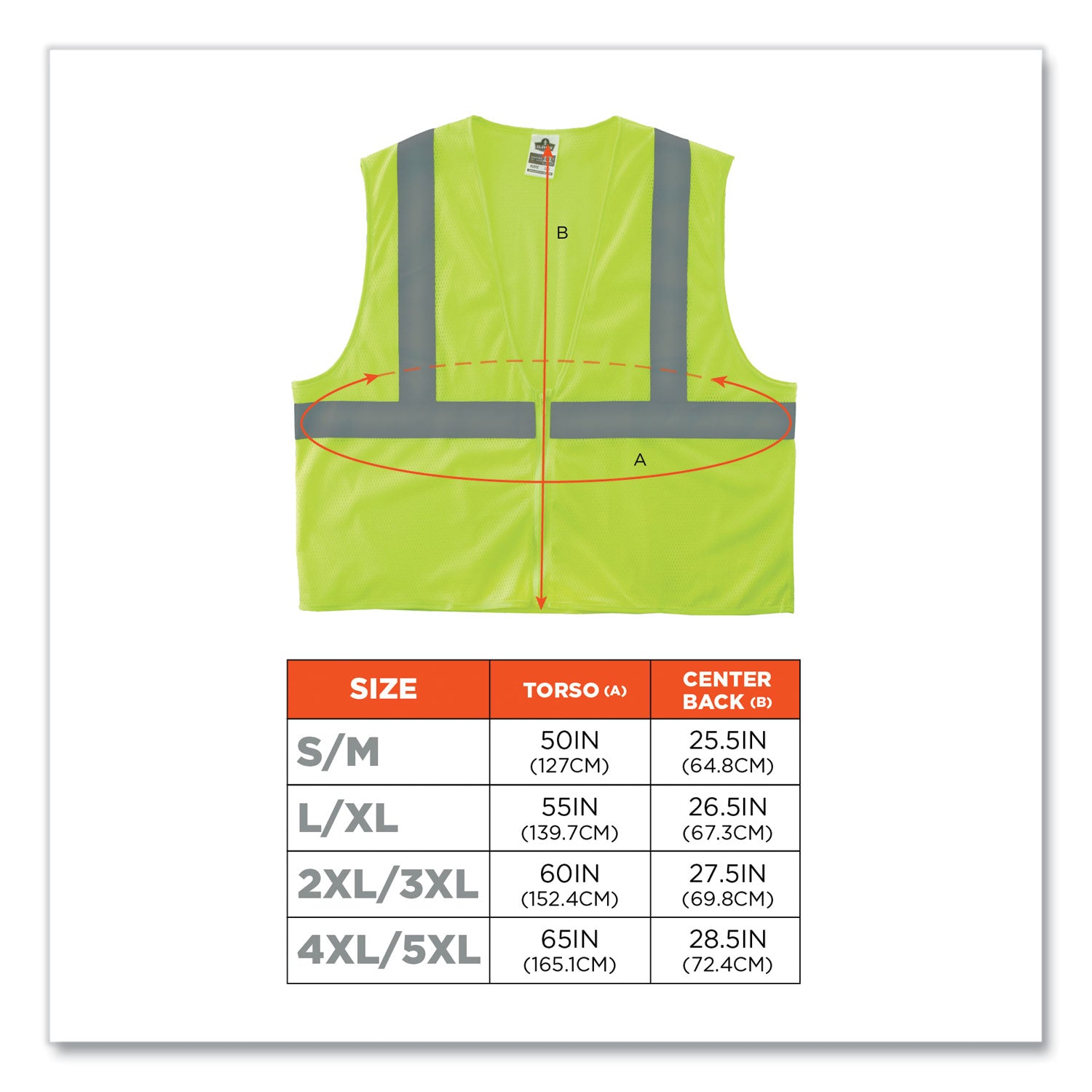ergodyne® GloWear 8205Z Class 2 Super Economy Mesh Vest, Polyester, Lime, 2X-Large/3X-Large