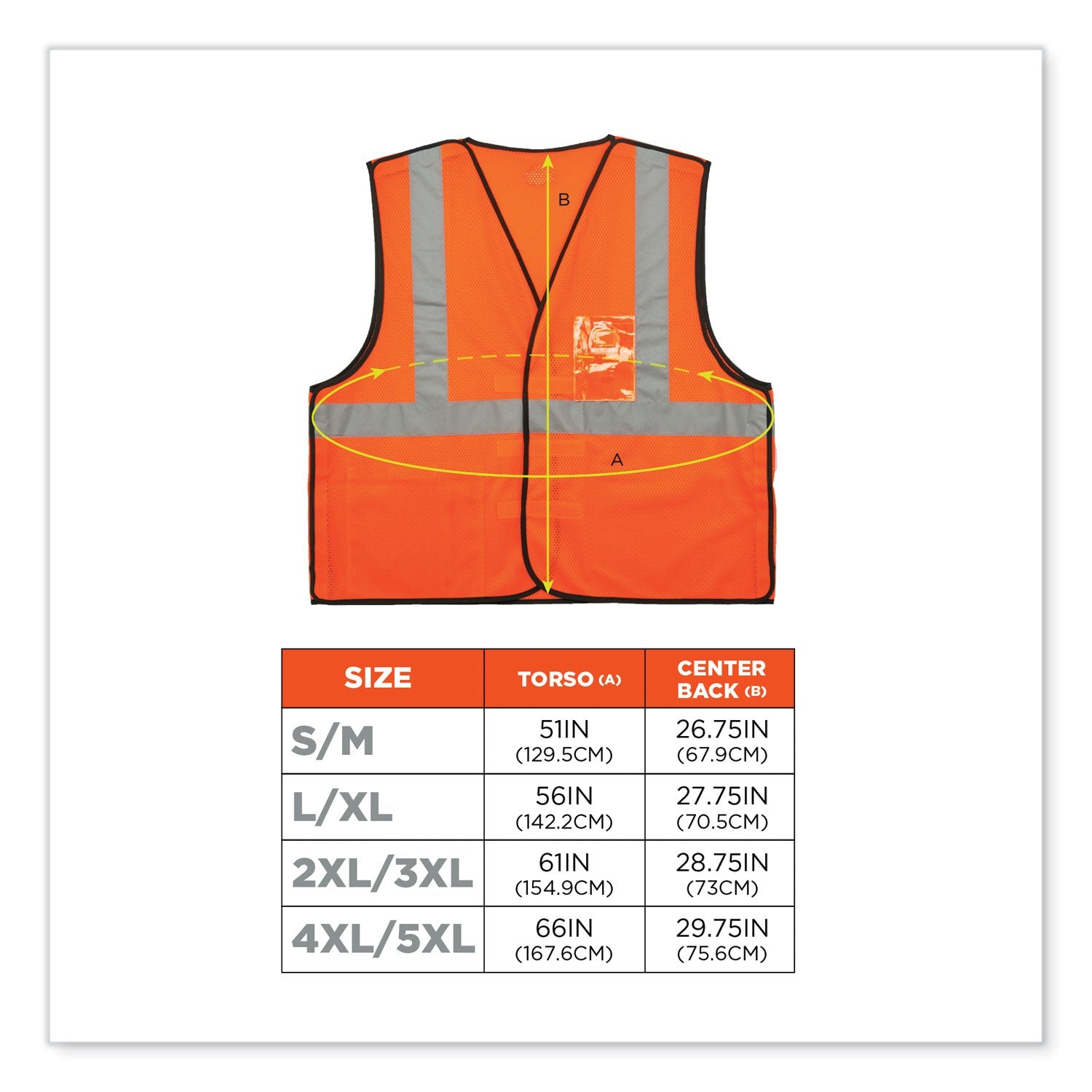 ergodyne® GloWear 8216BA Class 2 Breakaway Mesh ID Holder Vest, Polyester, Small/Medium, Orange