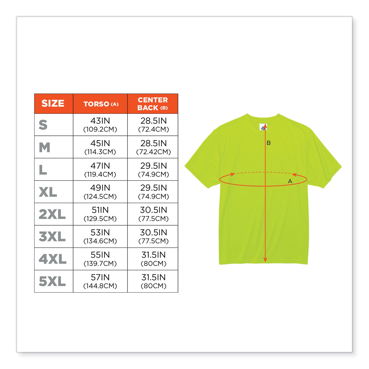 ergodyne® GloWear 8089 Non-Certified Hi-Vis T-Shirt, Polyester, 4X-Large, Lime