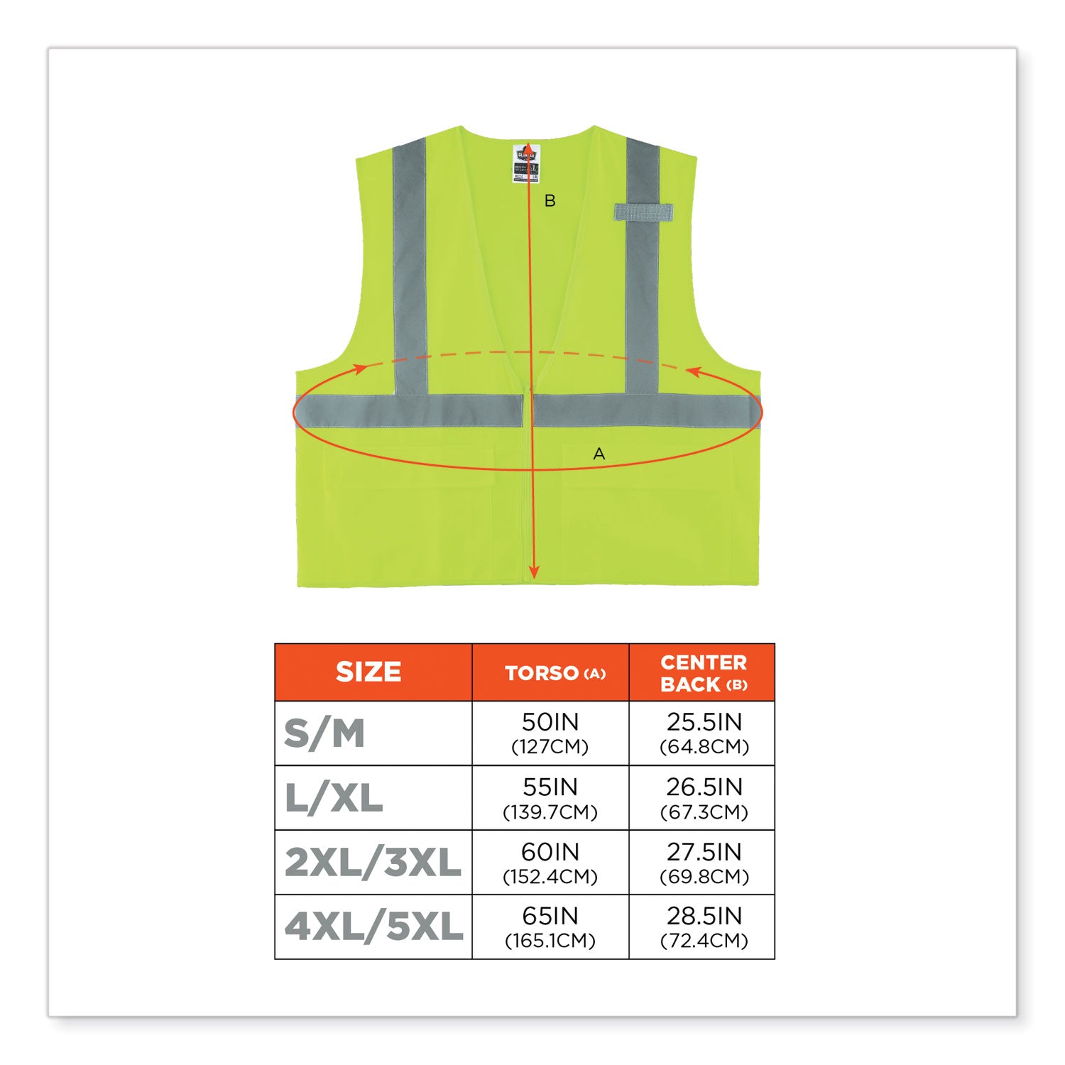 ergodyne® GloWear 8225Z Class 2 Standard Solid Vest, Polyester, Lime, Small/Medium