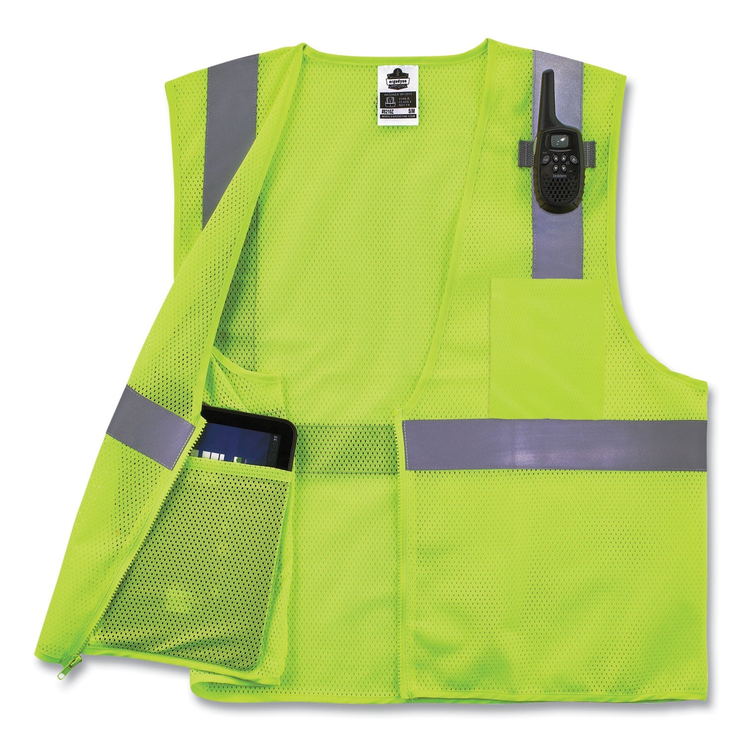 ergodyne® GloWear 8210Z Class 2 Economy Mesh Vest, Polyester, Lime, X-Small