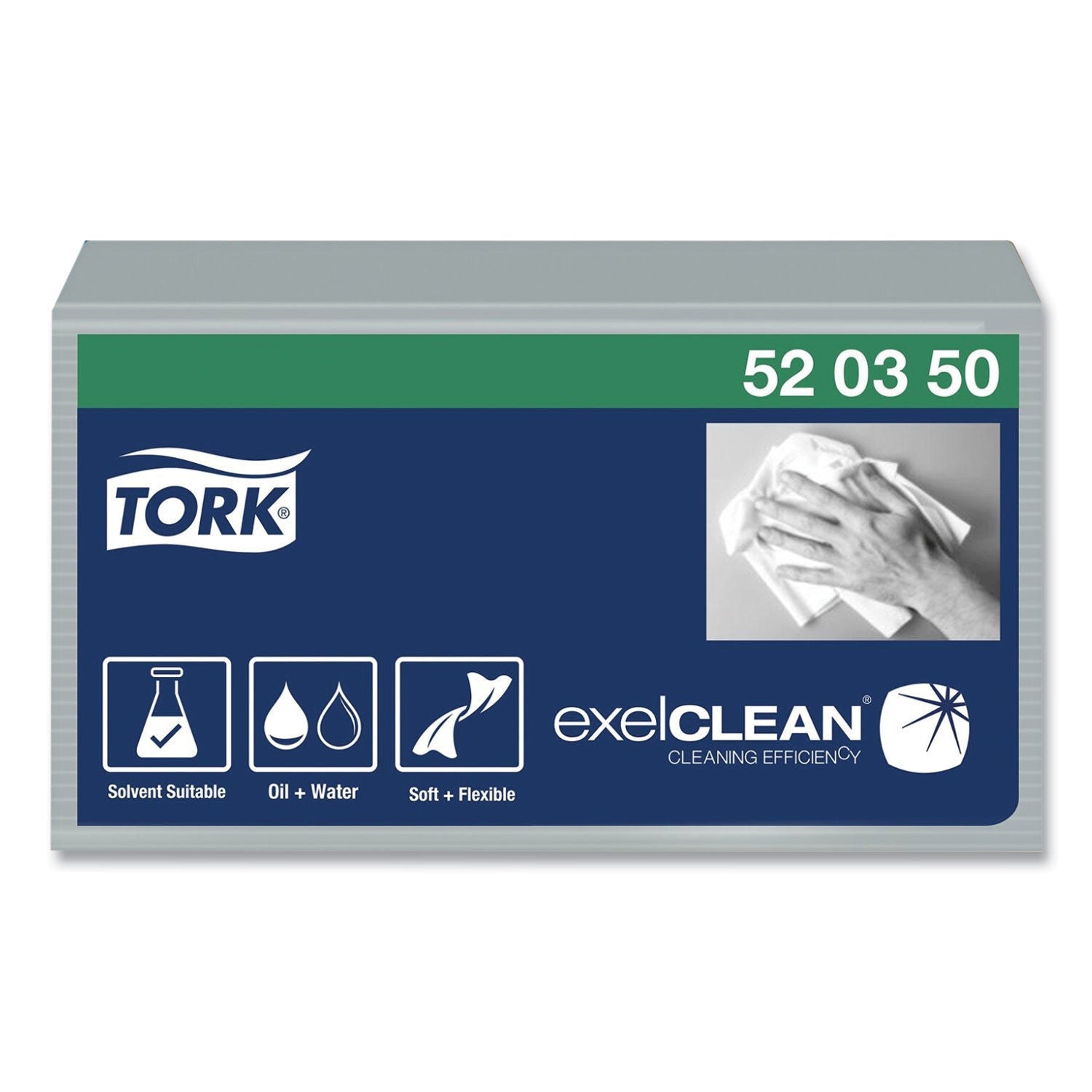Tork® Industrial Cleaning Cloths, 1-Ply, 12.6 X 15.16, Gray, 55/pack, 8 Packs/carton