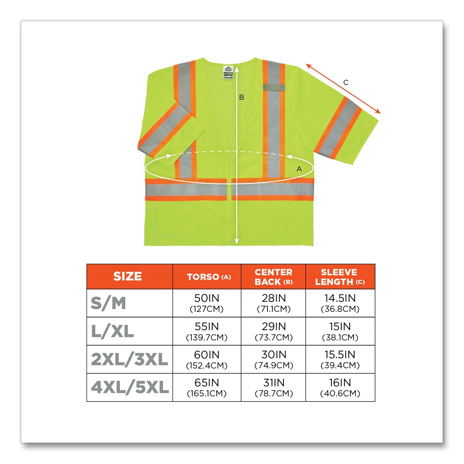 ergodyne® GloWear 8330Z Class 3 Two-Tone Zipper Vest, Polyester, 4X-Large/5X-Large, Lime