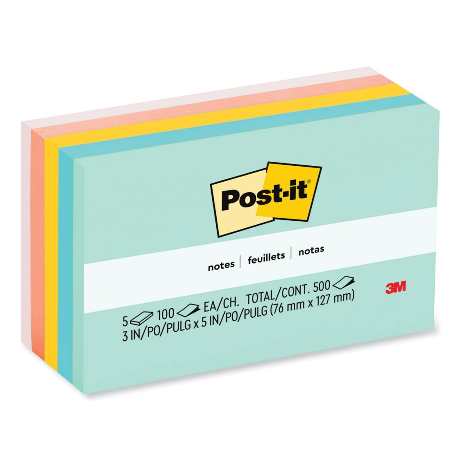 Original Post-it® Notes | 3x5 Beachside, 5-Pack