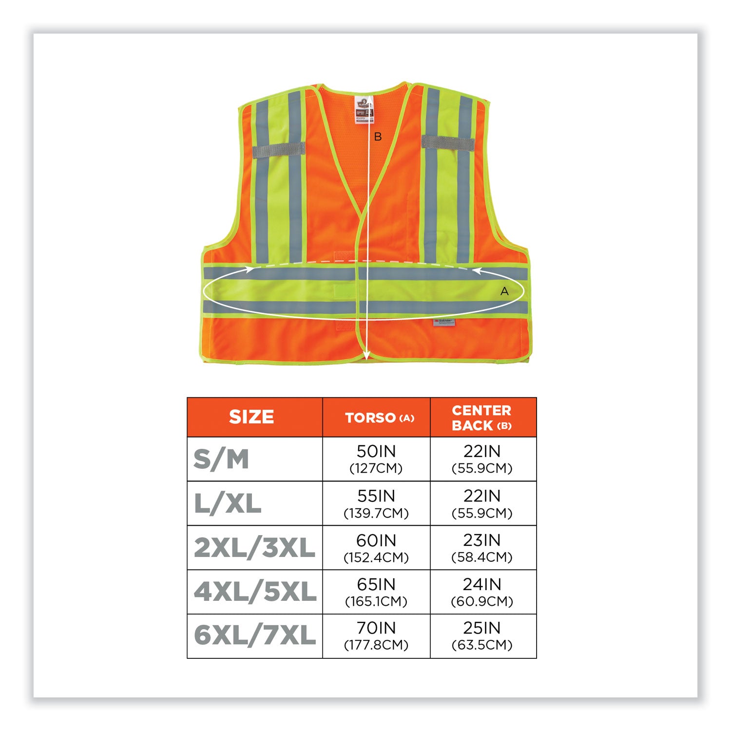 ergodyne® GloWear 8245PSV Class 2 Public Safety Vest, Polyester, 4X-Large/5X-Large, Orange