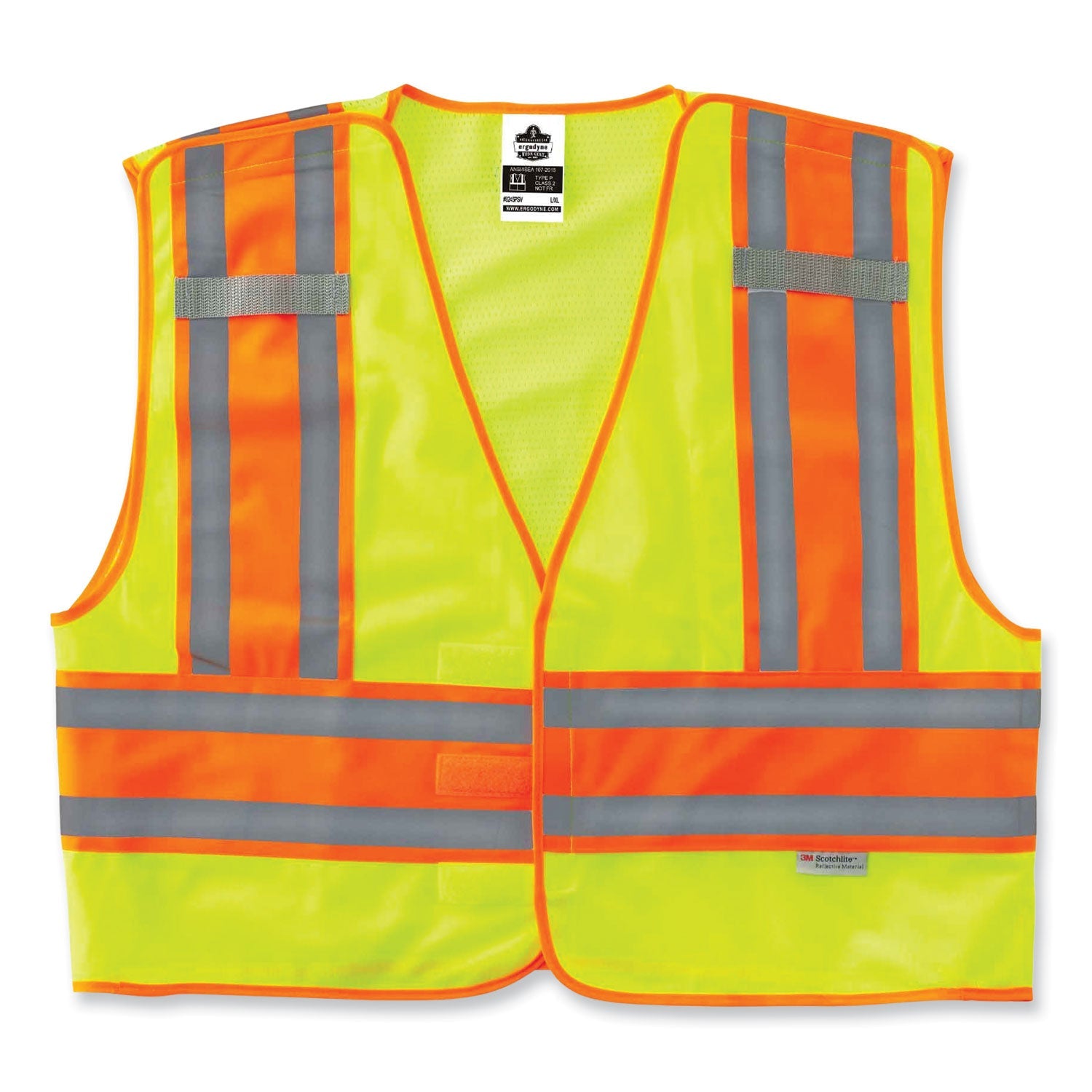 ergodyne® GloWear 8245PSV Class 2 Public Safety Vest, Polyester, 6X-Large/7X-Large, Lime
