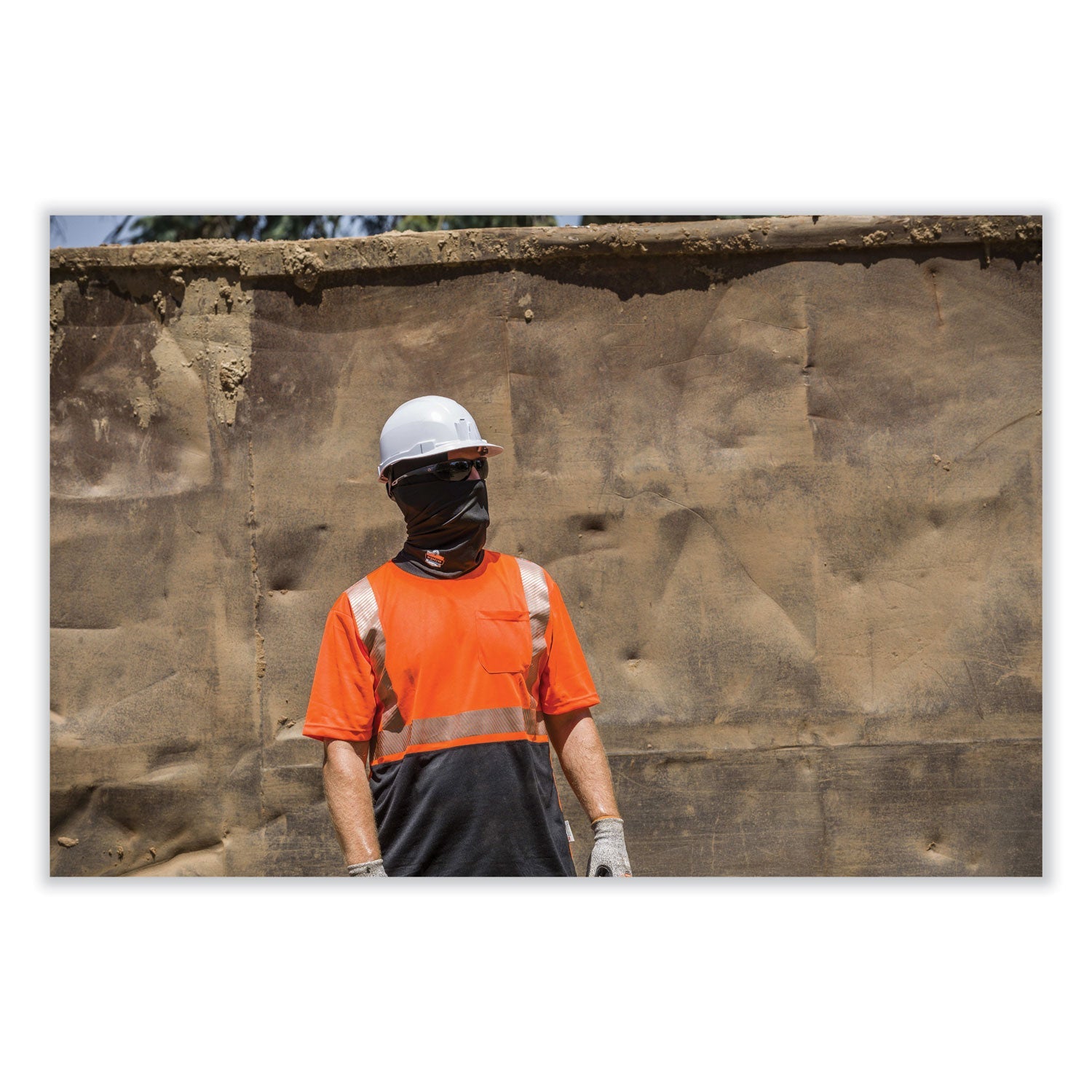 ergodyne® GloWear 8280BK Class 2 Performance T-Shirt with Black Bottom, Polyester, Large, Orange