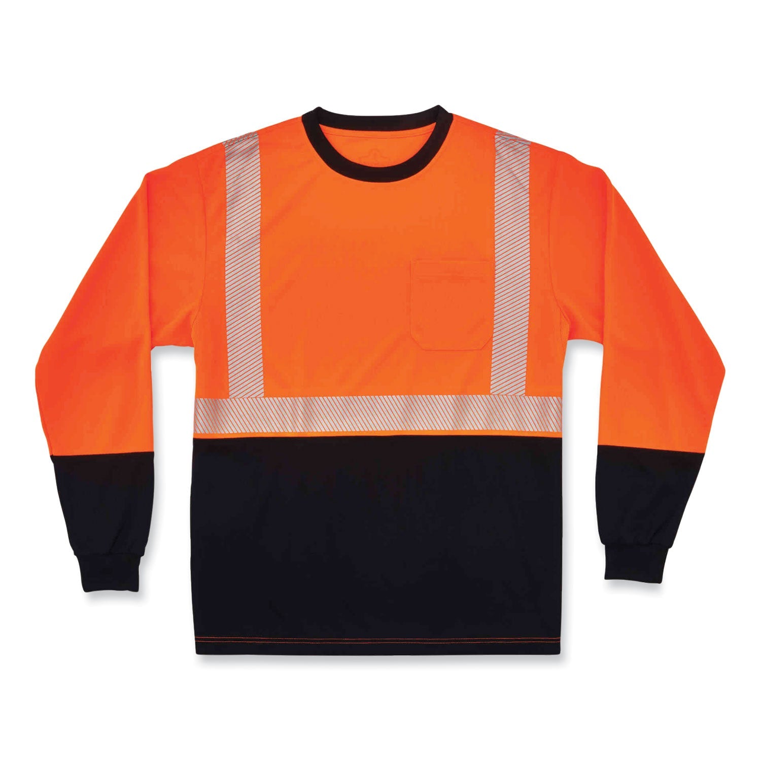 ergodyne® GloWear 8281BK Class 2 Long Sleeve Shirt with Black Bottom, Polyester, X-Large, Orange - Bloom Skins