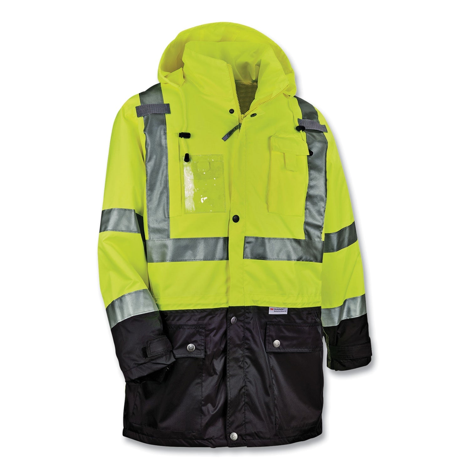 ergodyne® GloWear 8386 Class 3 Hi-Vis Outer Shell Jacket, Polyester, X-Large, Lime