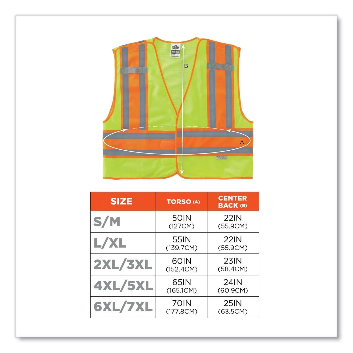 ergodyne® GloWear 8245PSV Class 2 Public Safety Vest, Polyester, 4X-Large/5X-Large, Lime