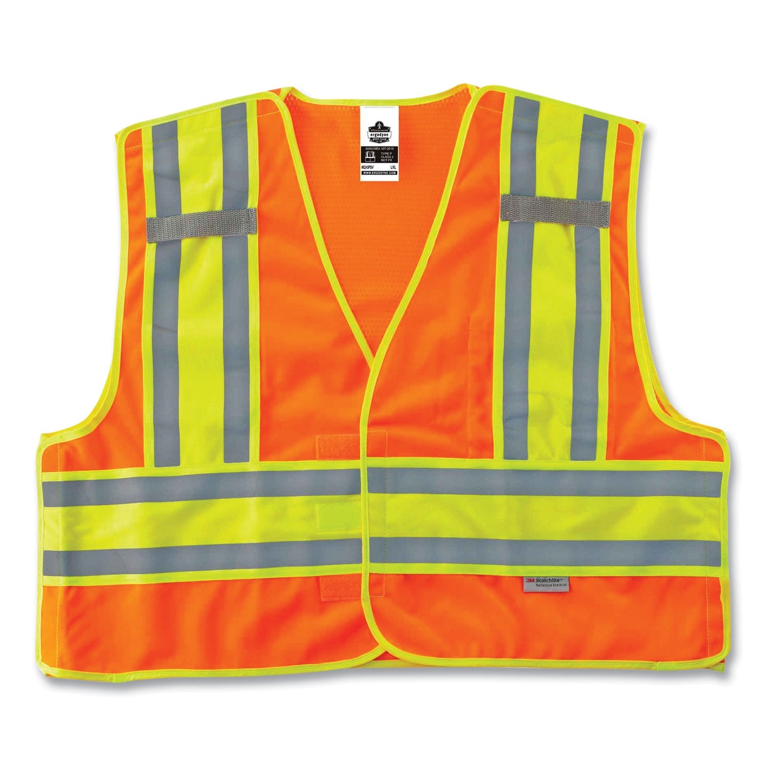 ergodyne® GloWear 8245PSV Class 2 Public Safety Vest, Polyester, 4X-Large/5X-Large, Orange
