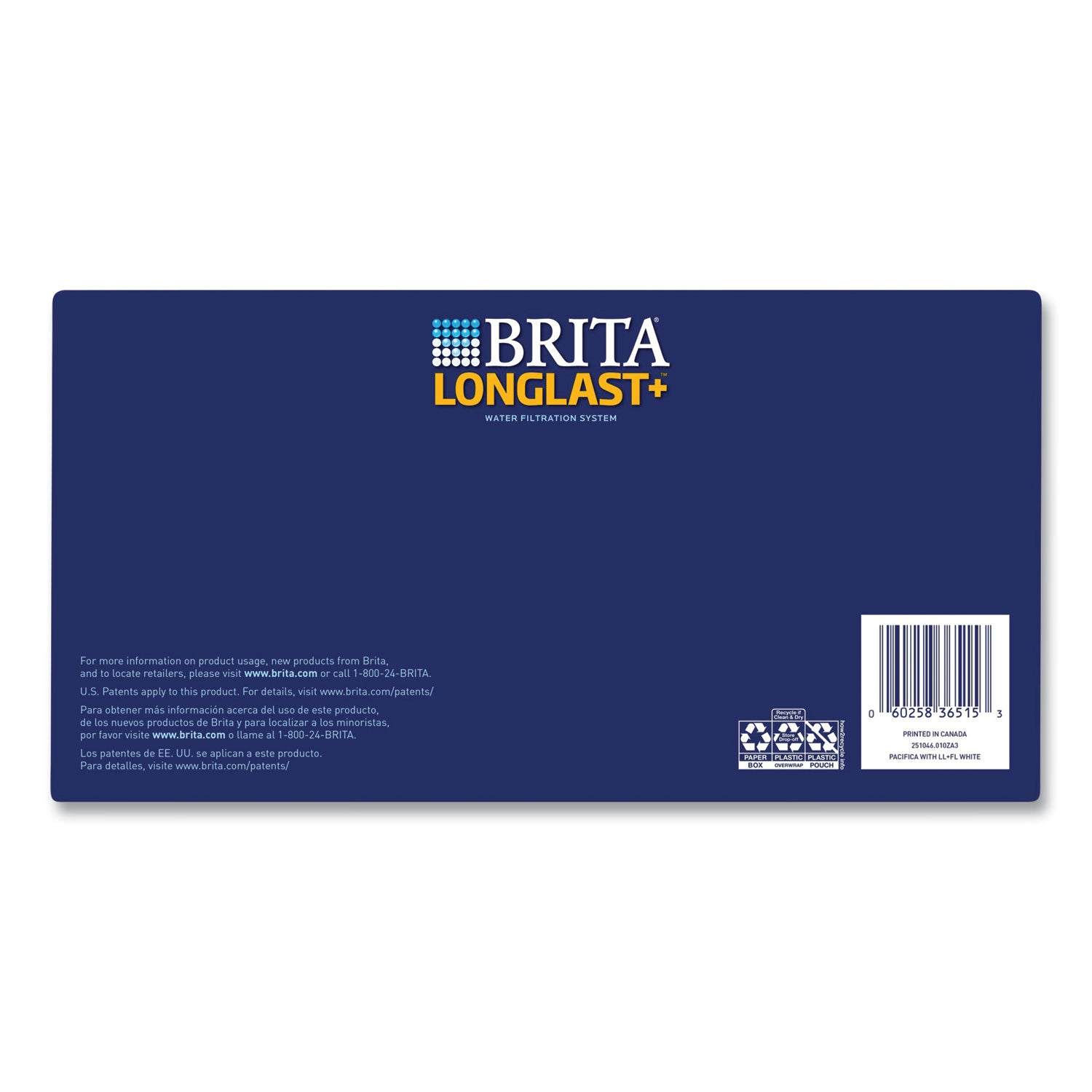Brita® Pacifica Pitcher with Longlast+ Filter, 10 Cups, White/Clear