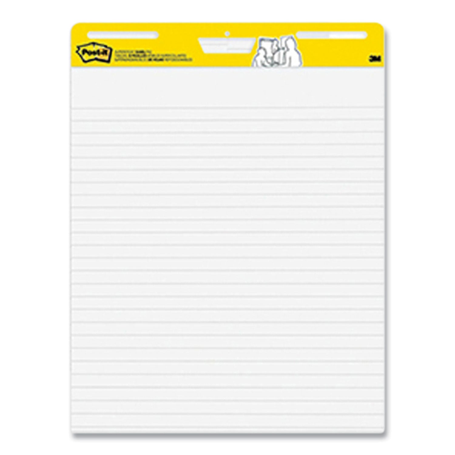 Post-it® Easel Pads Super Sticky Vertical-Orientation Self-Stick Easel Pads, Wide Ruled, 25 x 30, White, 30 Sheets/Pad, 6 Pads/Pack