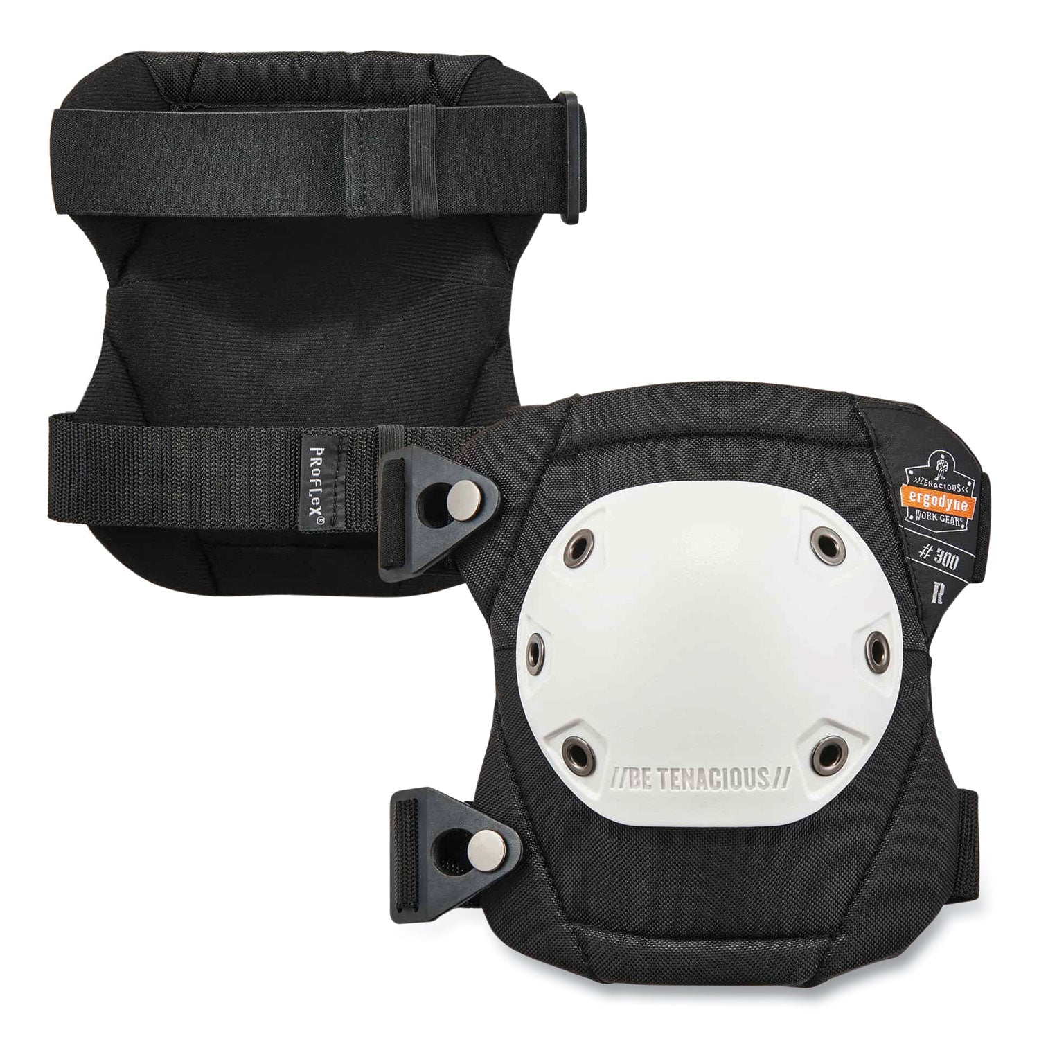 Rounded Hard Cap Knee Pads| ProFlex 300 White Cap
