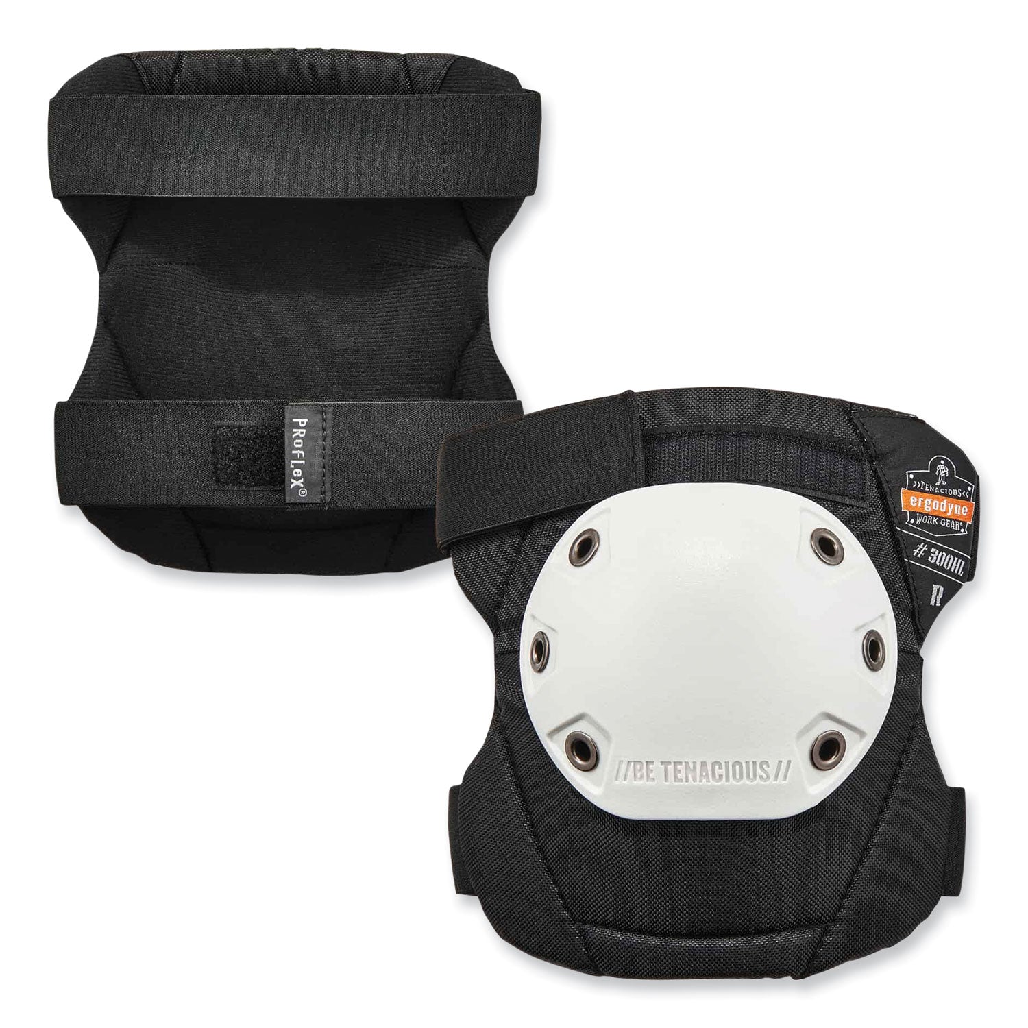 Rounded Hard Cap Knee Pads| ProFlex 300HL White Cap