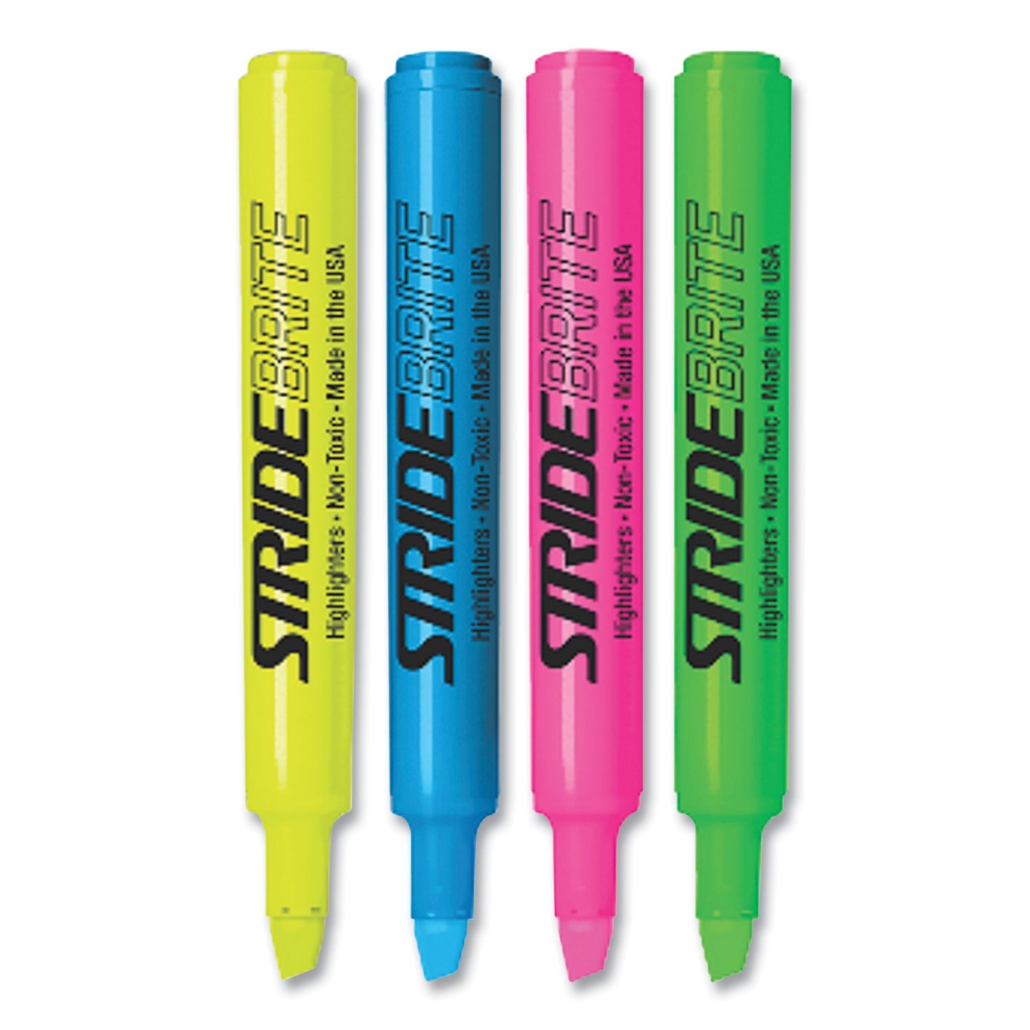 Stride StrideBrite Tank Highlighter, Assorted Ink Colors, Chisel Tip, Assorted Barrel Colors, 12/Pack