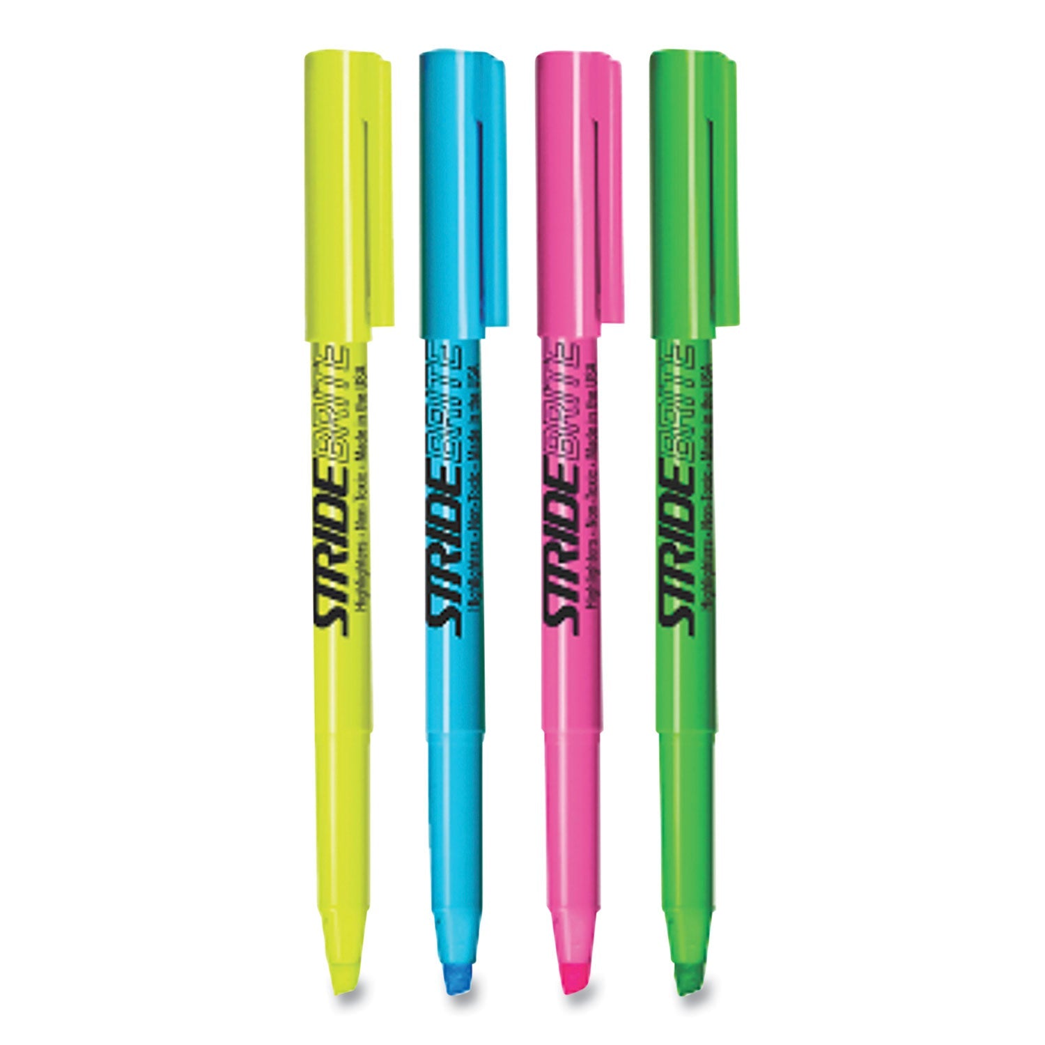 Stride StrideBrite Stick Highlighters, Assorted Ink Colors, Chisel Tip, Assorted Barrel Colors, 24/Pack