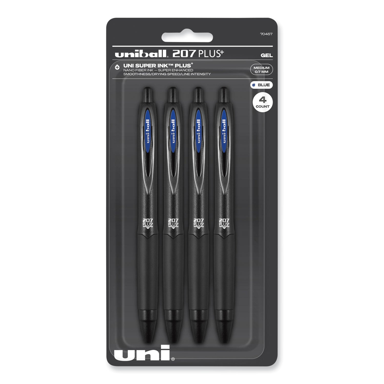207 Plus+ Gel Pen | Blue 4-Pack Retractable