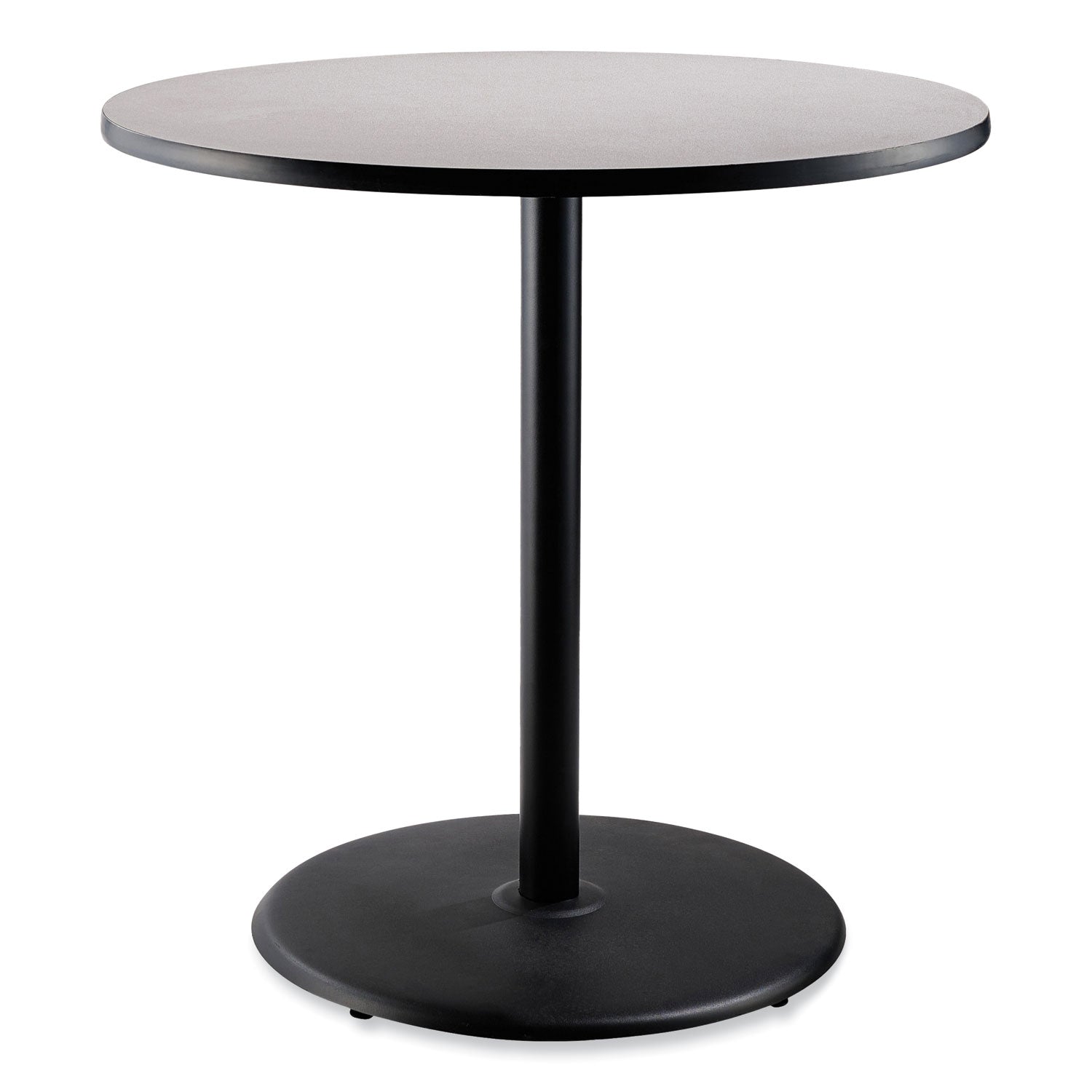 NPS® Cafe Table, 36" Diameter x 42h, Round Top/Base, Gray Nebula Top, Black Base