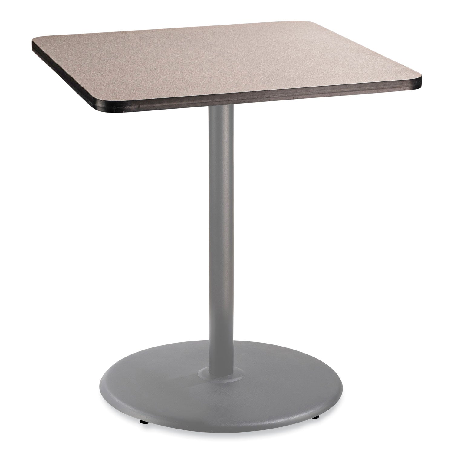 NPS® Cafe Table, 36w x 36d x 42h, Square Top/Round Base, Gray Nebula Top, Gray Base