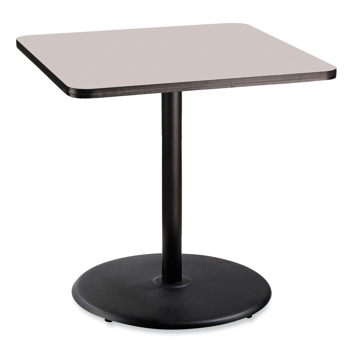 NPS® Cafe Table, 36w x 36d x 36h, Square Top/Round Base, Gray Nebula Top, Black Base