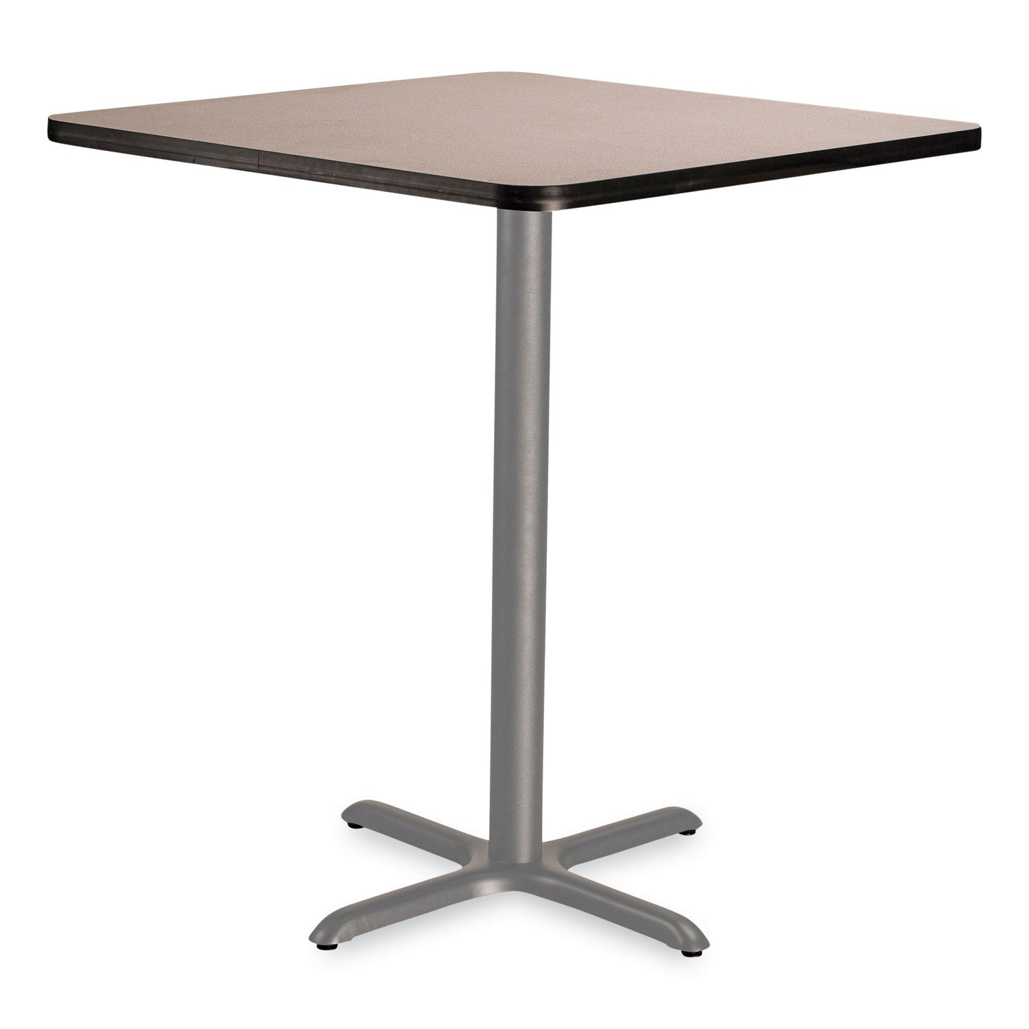 NPS® Cafe Table, 36w x 36d x 42h, Square Top/X-Base, Gray Nebula Top, Gray Base