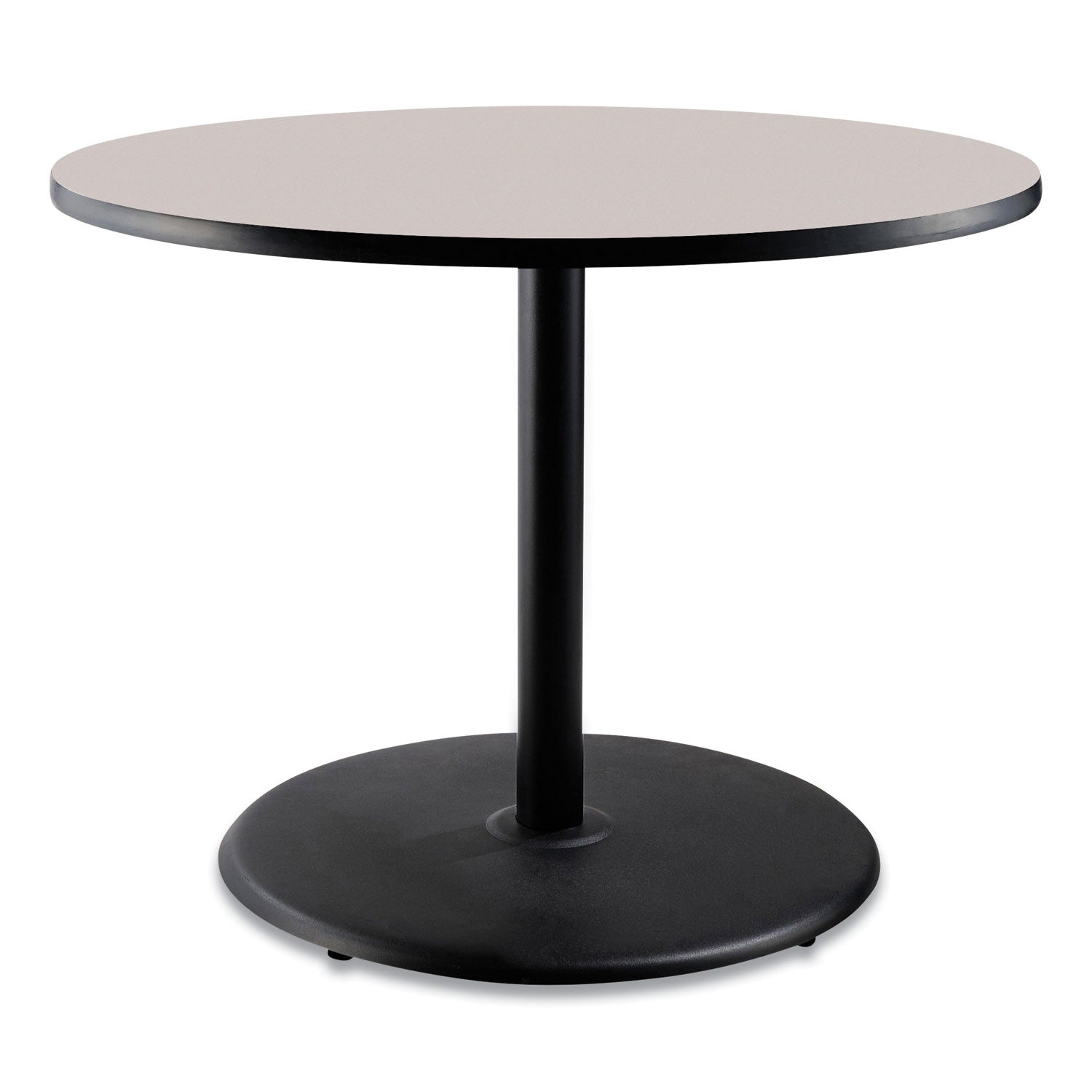 NPS® Cafe Table, 36" Diameter x 30h, Round Top/Base, Gray Nebula Top, Black Base