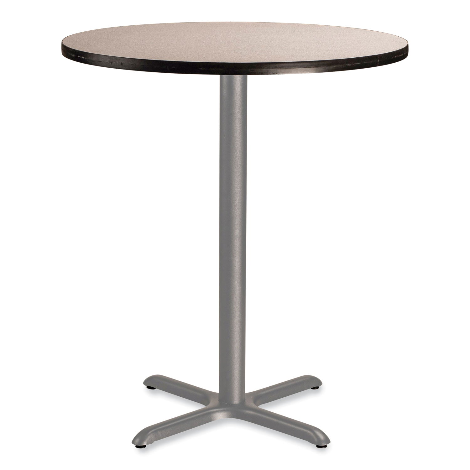 NPS® Cafe Table, 36" Diameter x 42h, Round Top/X-Base, Gray Nebula Top, Gray Base