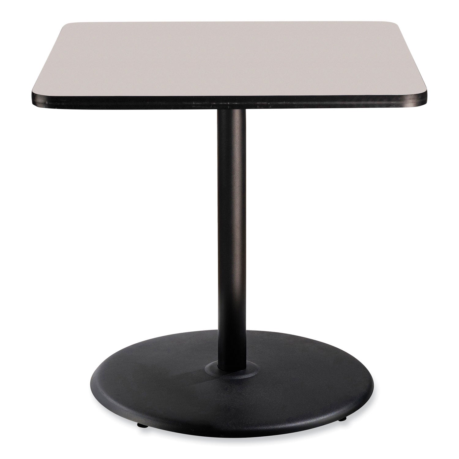 NPS® Cafe Table, 36w x 36d x 36h, Square Top/Round Base, Gray Nebula Top, Black Base