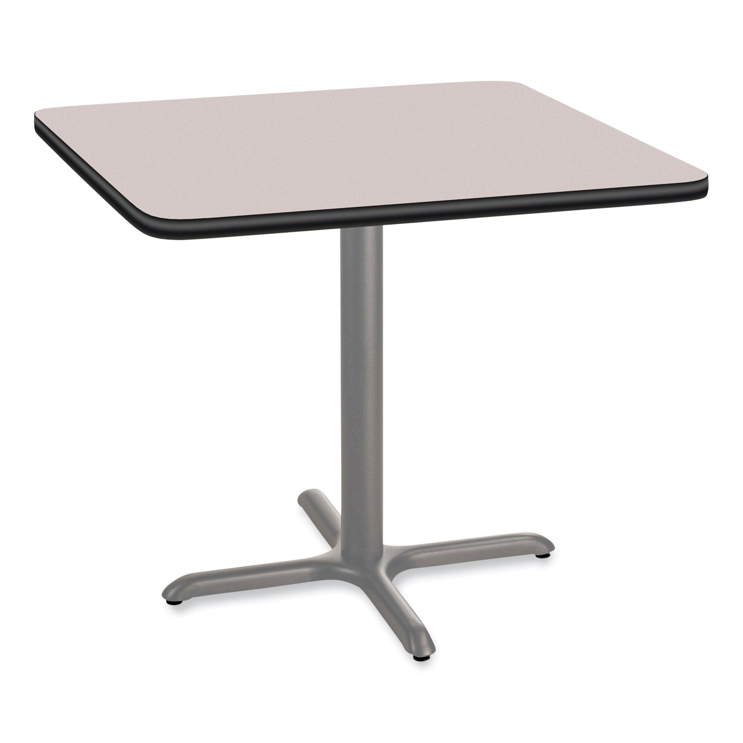 NPS® Cafe Table, 36w x 36d x 30h, Square Top/X-Base, Gray Nebula Top, Gray Base