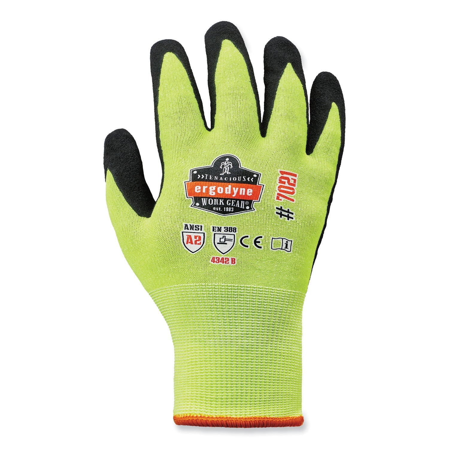 Hi-Vis Nitrile CR Gloves | ProFlex 7021 Small Lime
