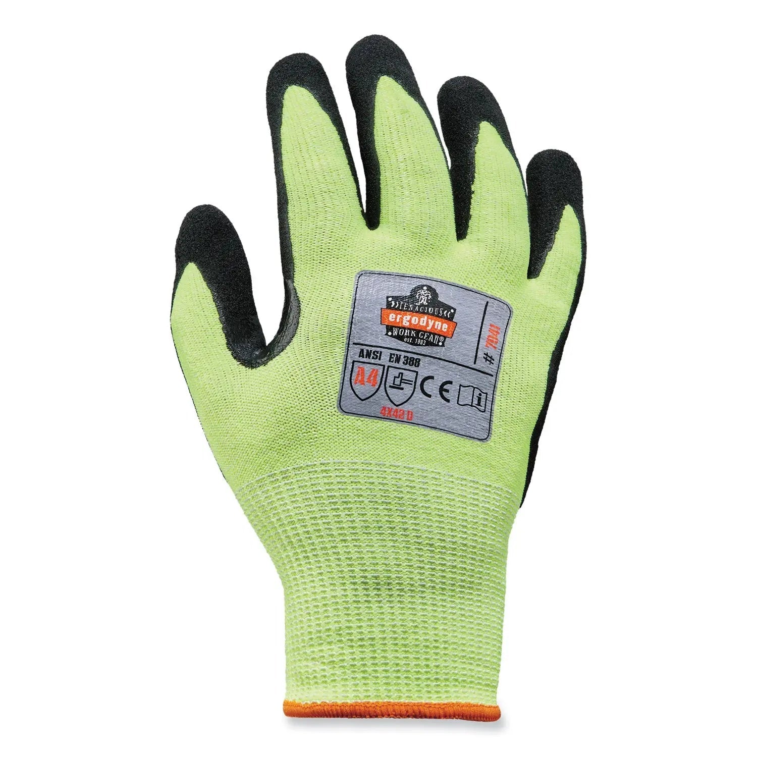 ergodyne® ProFlex 7041-CASE ANSI A4 Nitrile Coated CR Gloves, Lime, Medium, 144 Pairs/Carton