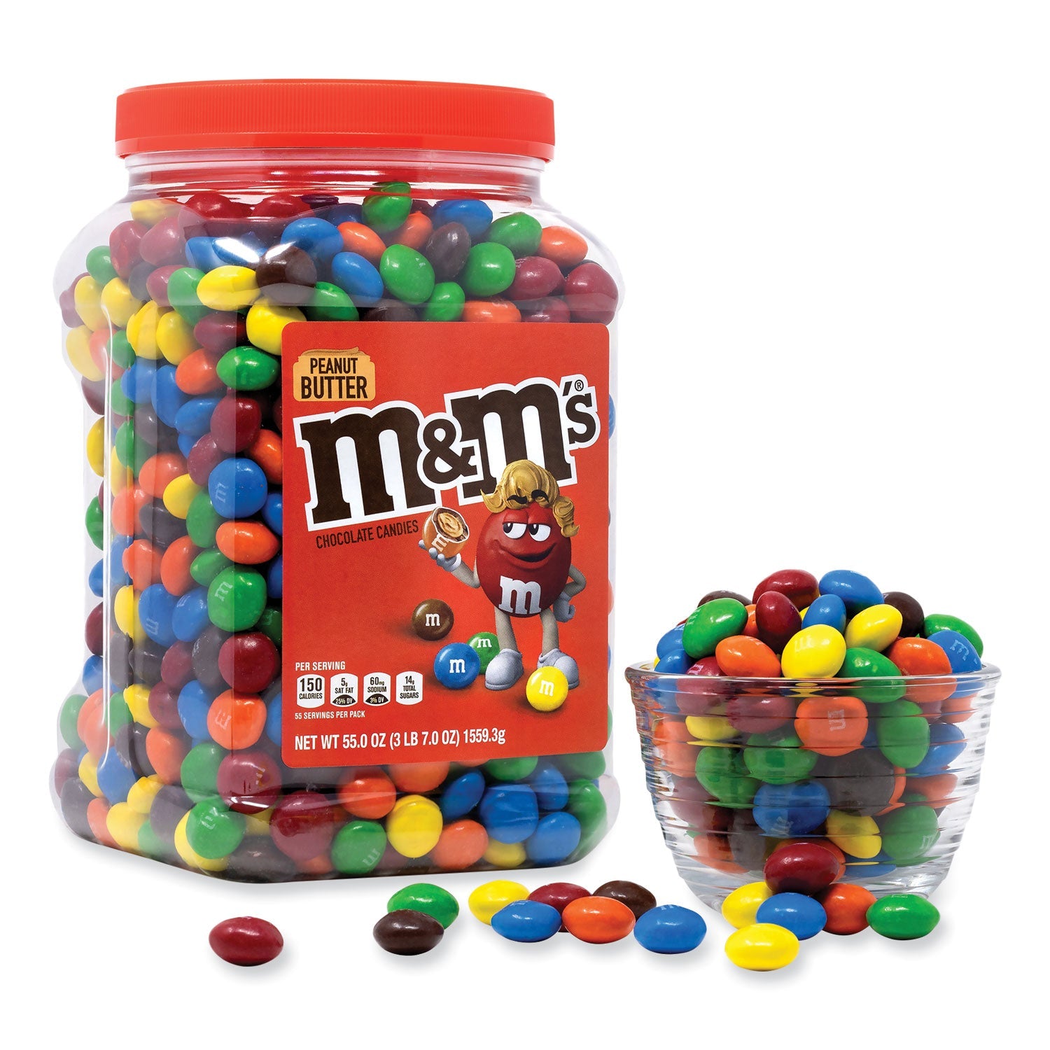 M & M's® Peanut Butter Milk Chocolate Candy Jar, 55 oz Jar - Bloom Skins