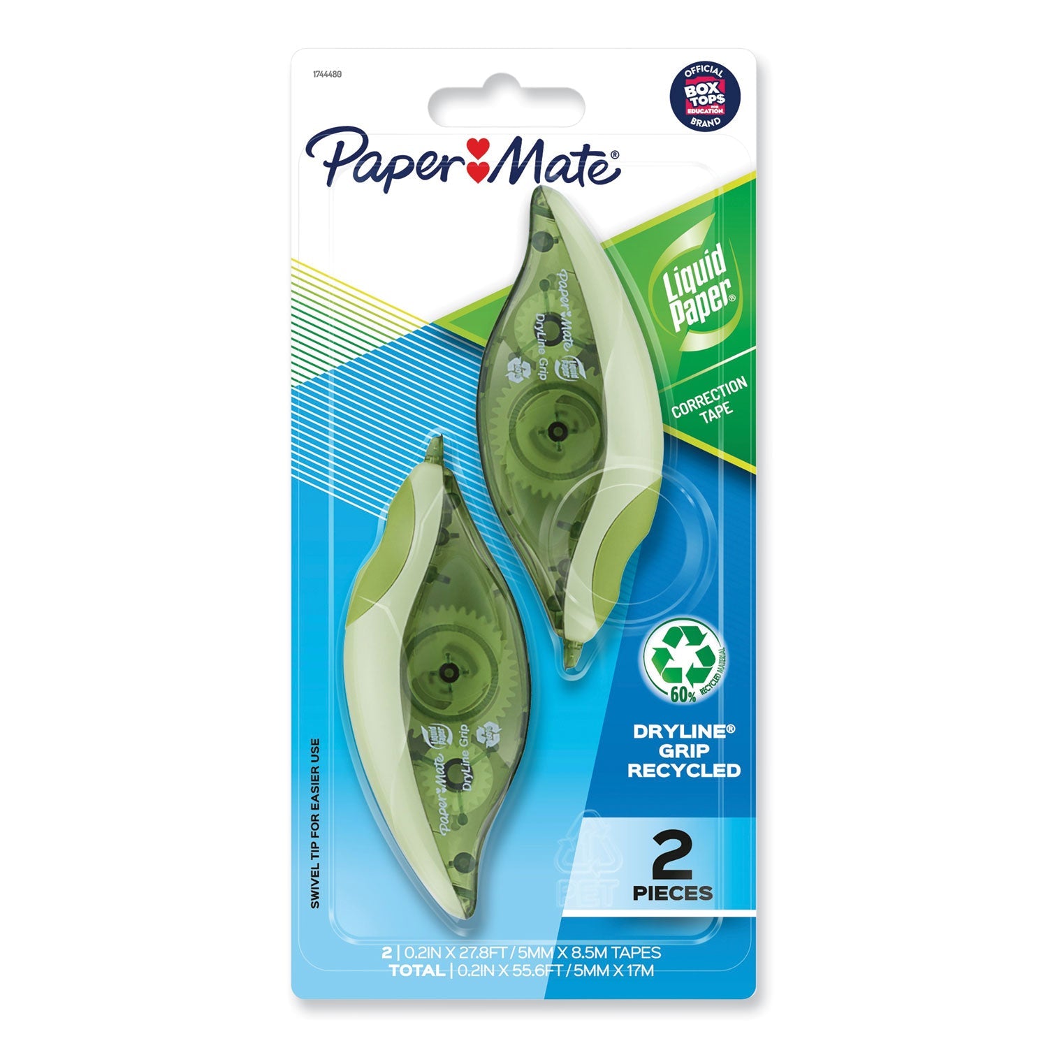 DryLine Grip Correction Tape | Recycled, 2/Pack