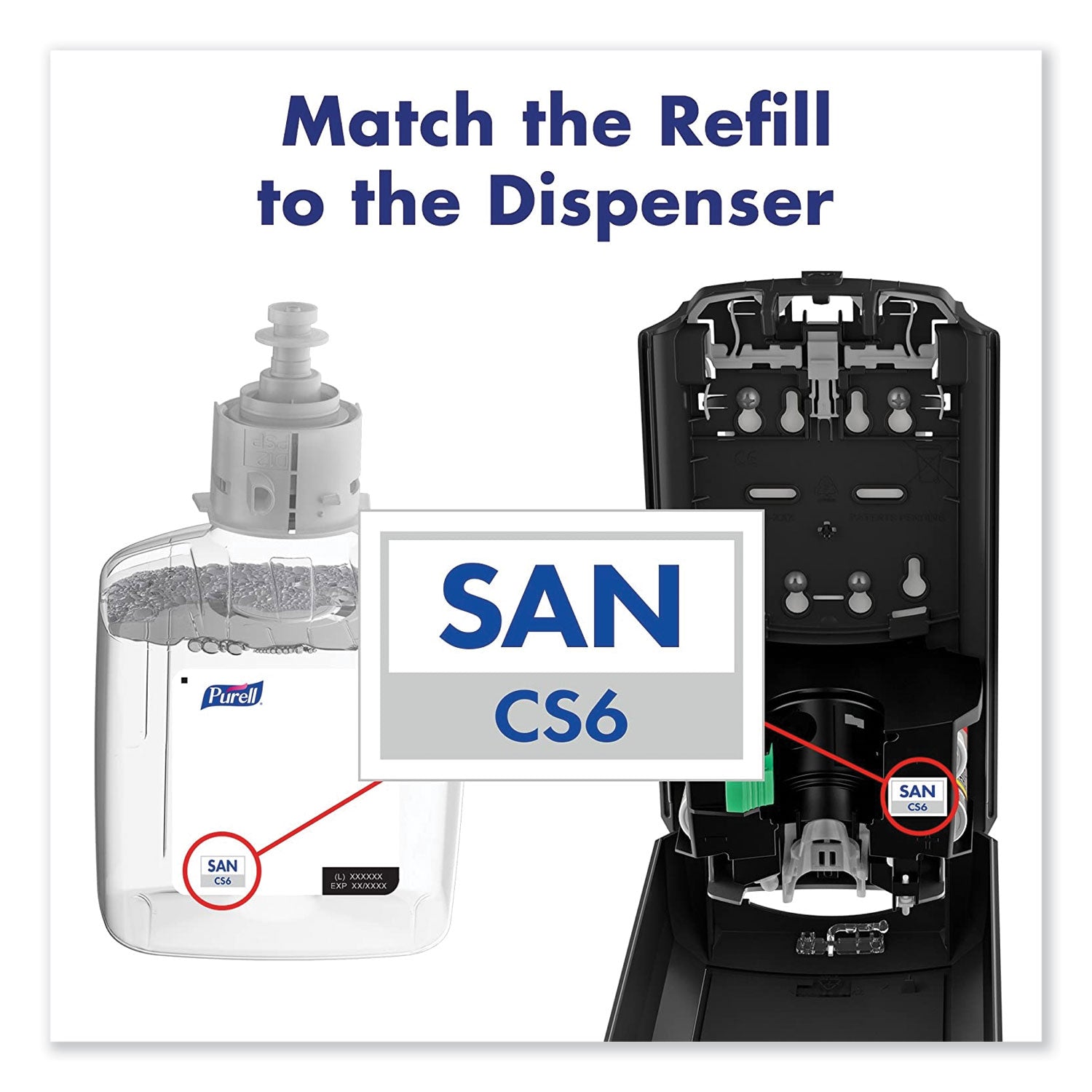 PURELL® Cs6 Hand Sanitizer Dispenser, 1,200 Ml, 5.79 X 3.93 X 15.64, White