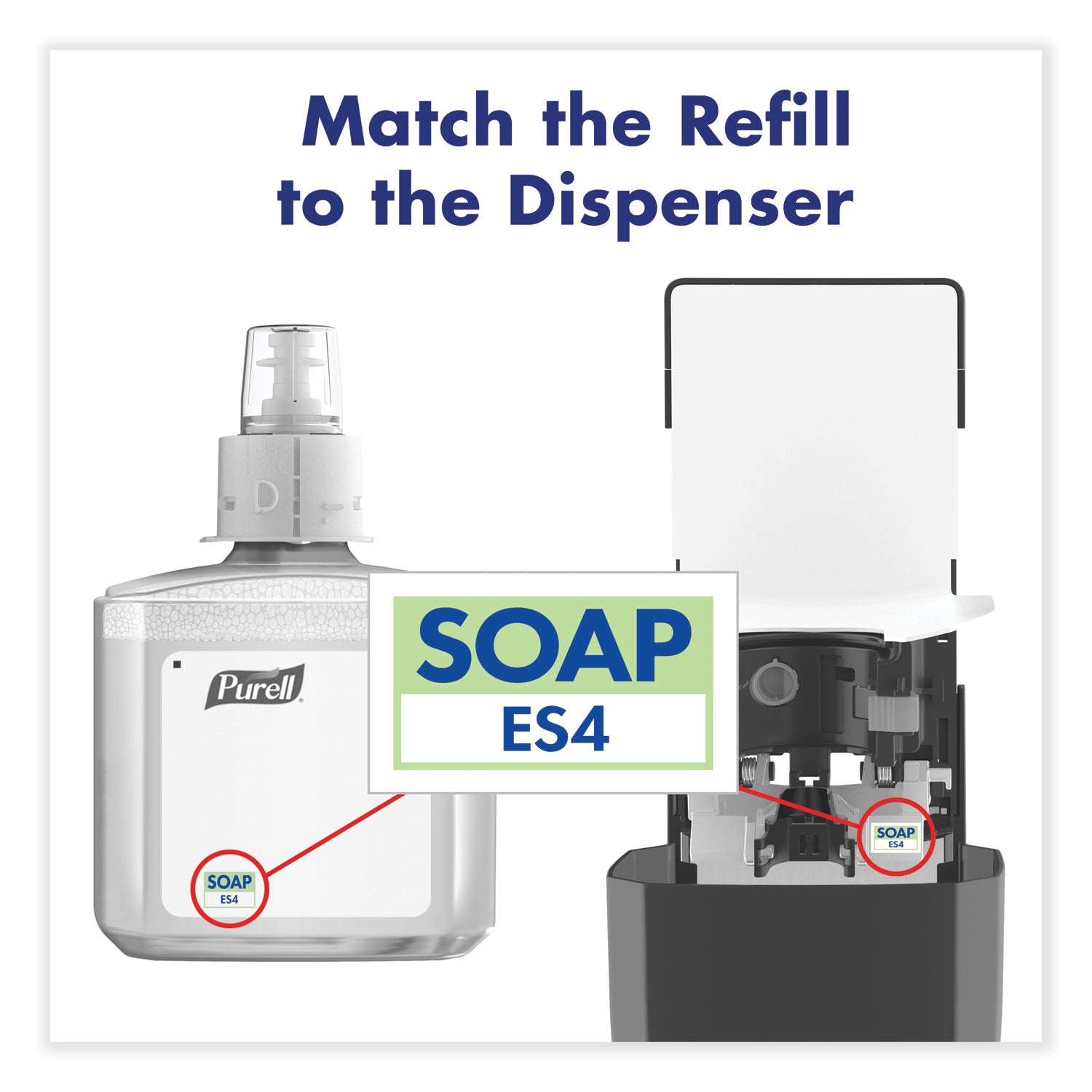 PURELL® Es4 Soap Push-Style Dispenser, 1,200 Ml, 4.88 X 8.8 X 11.38, Graphite