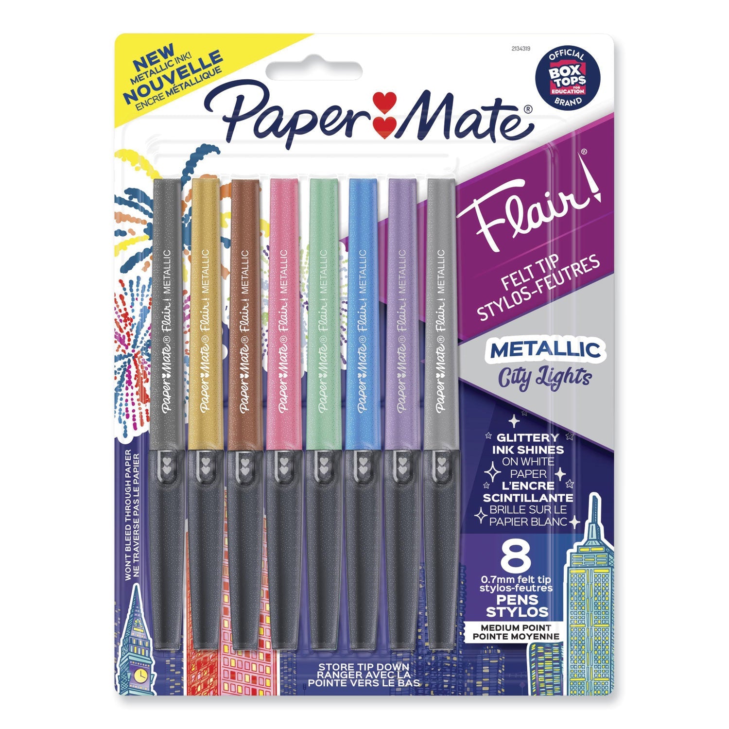 Flair Metallic Felt Tip Pen | Assorted, 8-Pack