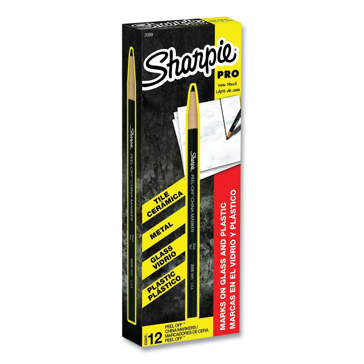 Sharpie® Peel-Off China Markers, Black, Dozen