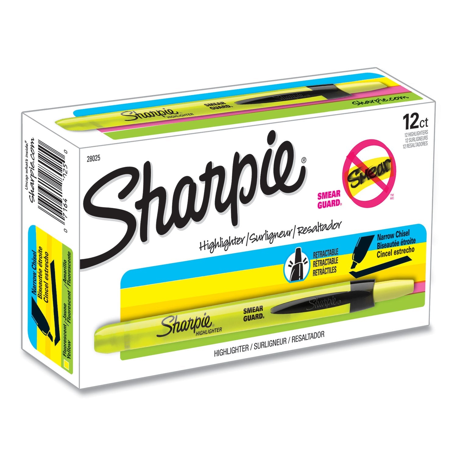 Retractable Highlighters | Yellow, Dozen, Sharpie®