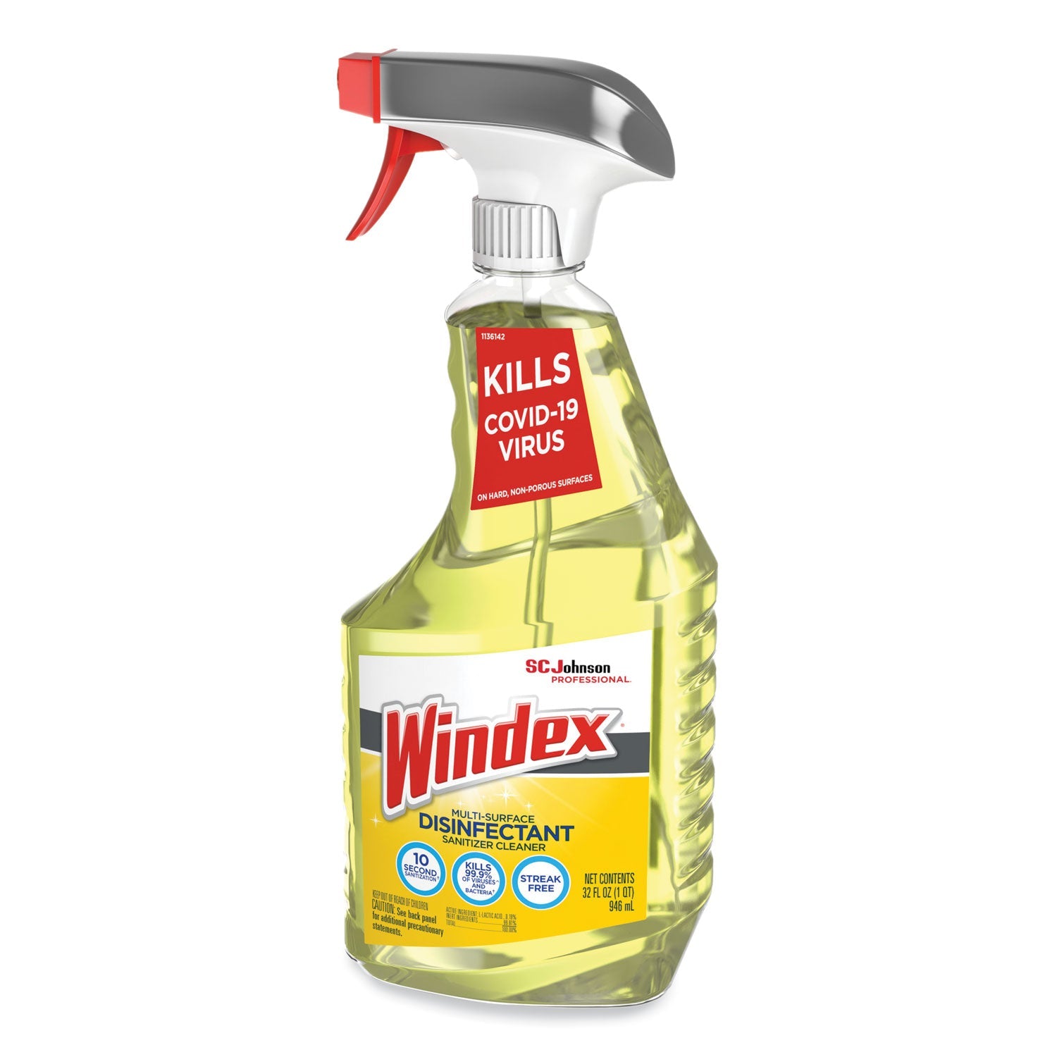 Windex® Multi-Surface Disinfectant Cleaner, Fresh Scent, 32 Oz Spray Bottle, 8/carton