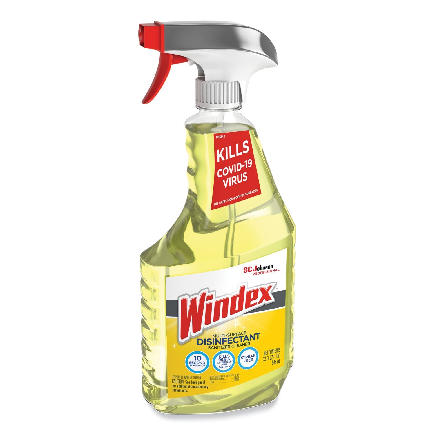 Windex® Multi-Surface Disinfectant Cleaner, Fresh Scent, 32 Oz Spray Bottle, 8/carton