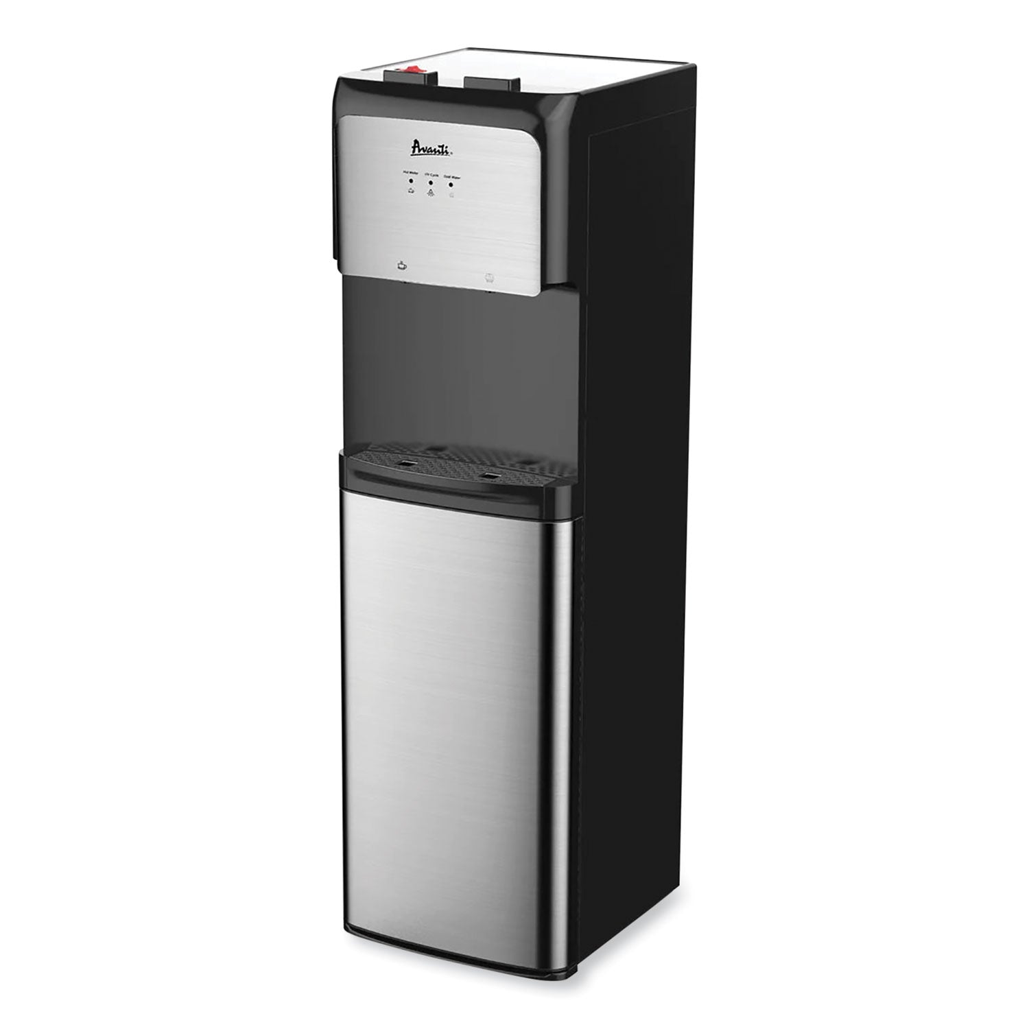 Avanti Bottom Loading Water Dispenser with UV Light, 3 to 5 gal, 41.25 h, Black/Stainless Steel - Bloom Skins
