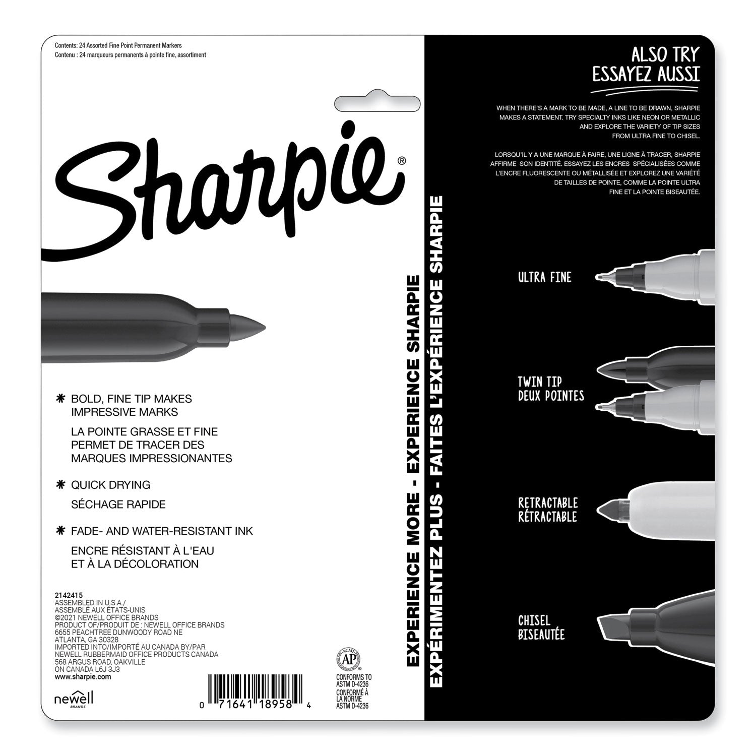 Sharpie® Mystic Gems Markers, Fine Bullet Tip, Assorted, 24/pack