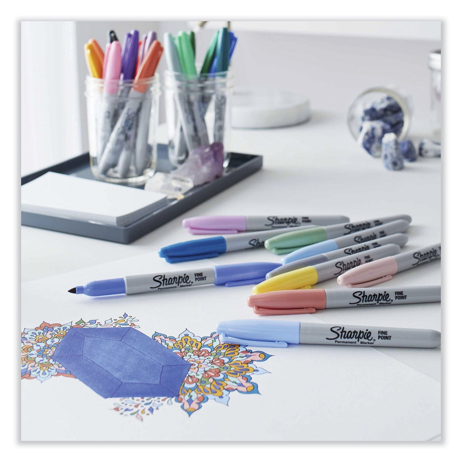 Sharpie® Mystic Gems Markers, Fine Bullet Tip, Assorted, 24/pack