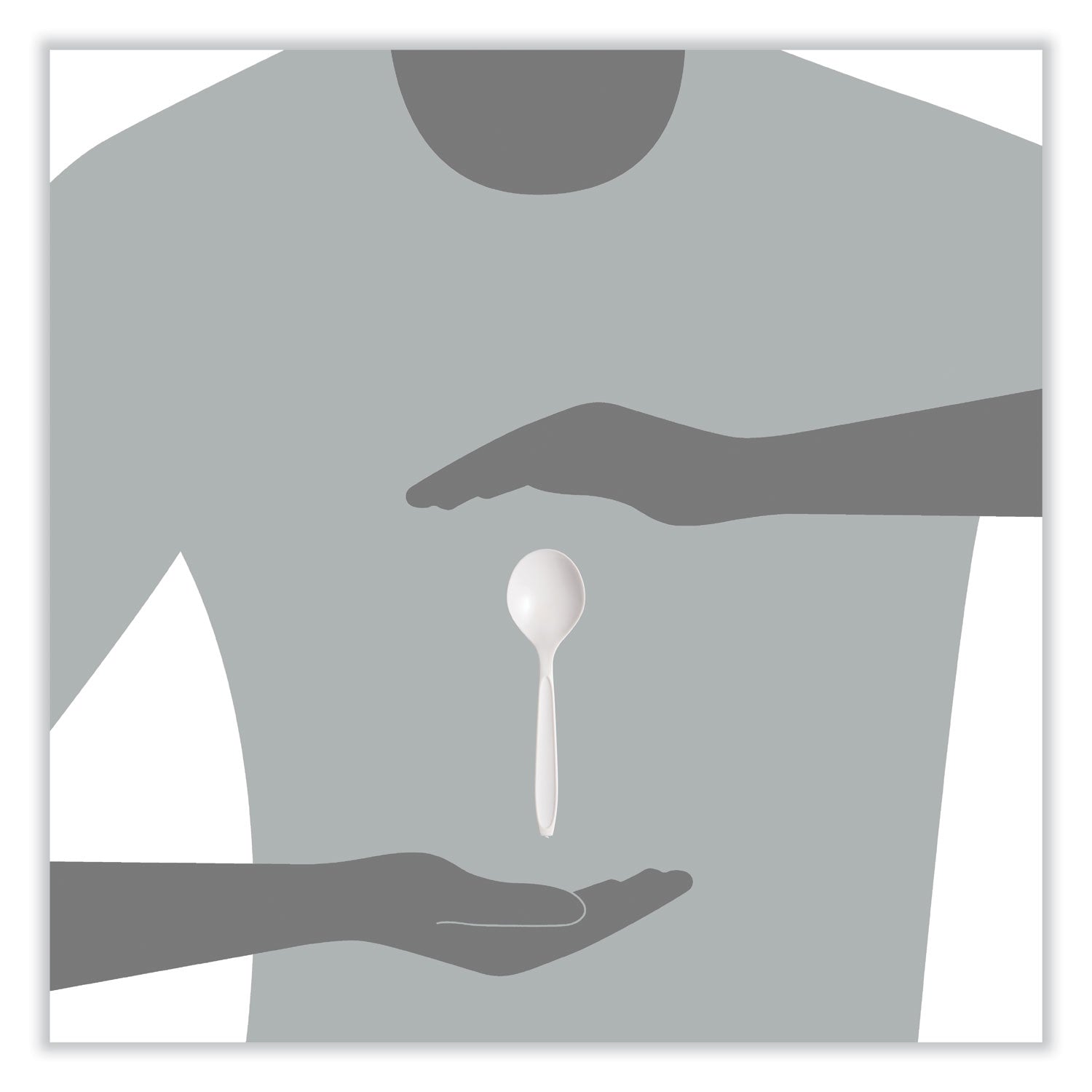 SOLO® Reliance Mediumweight Cutlery, Soup Spoon, Plastic, White, 1,000/Carton