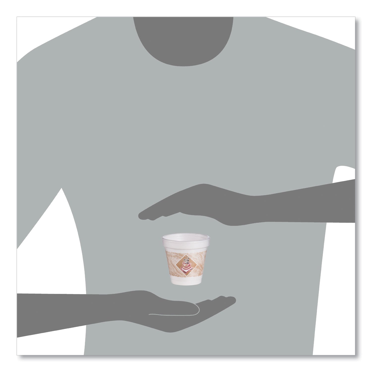 Dart® ThermoGlaze Insulated Foam Cups Stock Prints, 4 oz, White/Beige/Red, 1,000/Carton - Bloom Skins